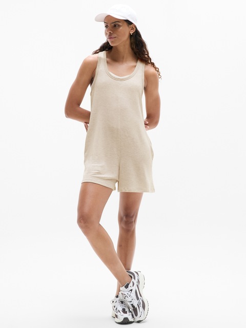 Hit Pause Romper - Beige